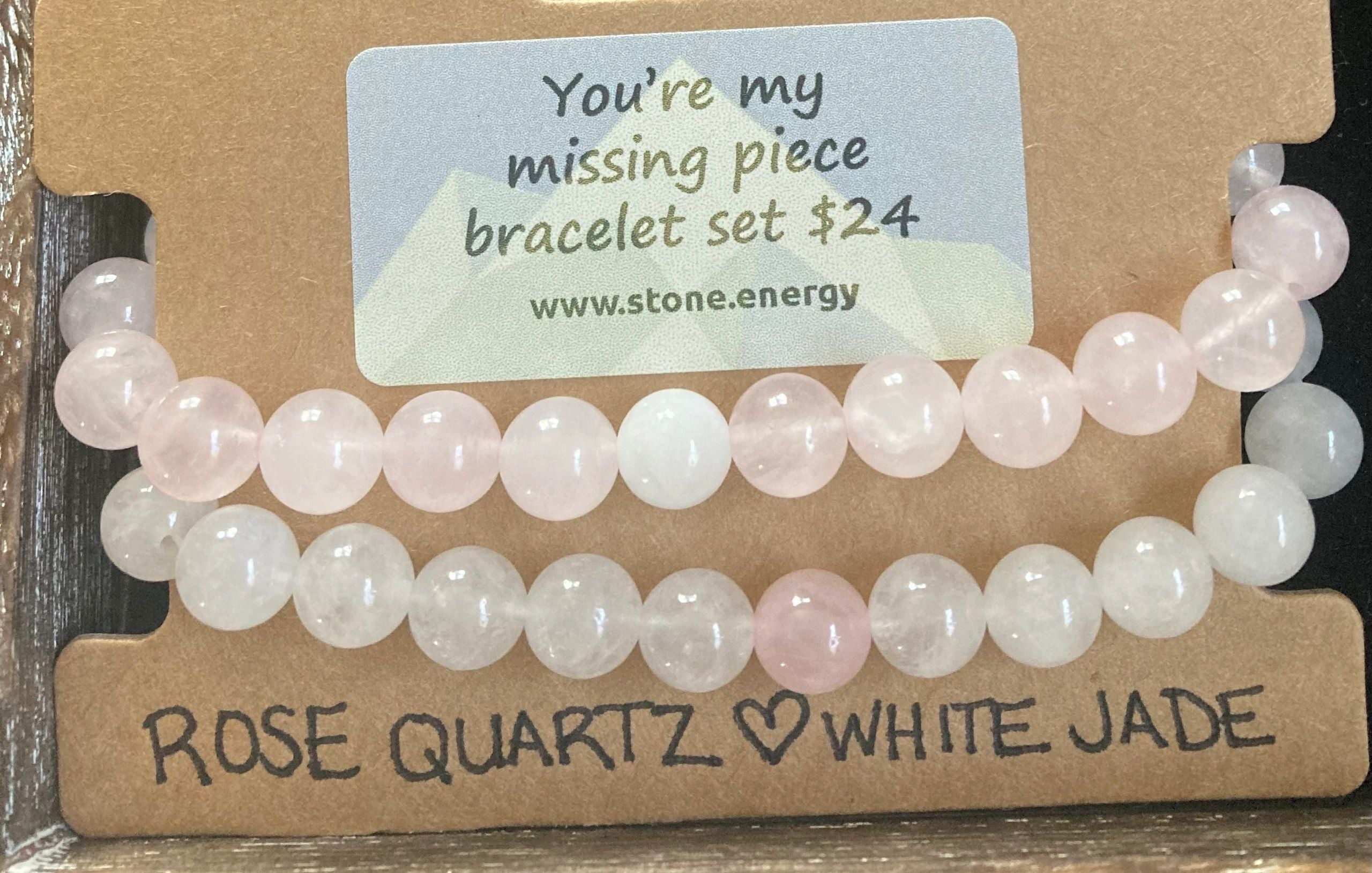 You're My Missing Piece — Rose Quartz & White Jade